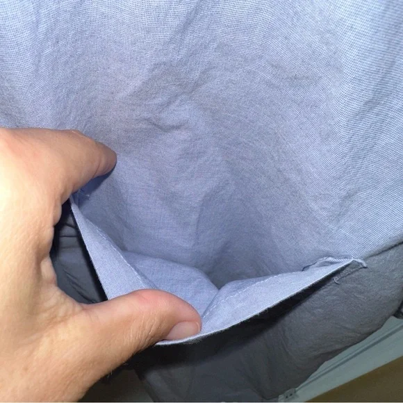 Abercrombie & Fitch Cropped Button Up Shirt Men’s Medium Blue Stretch - Picture 3 of 10